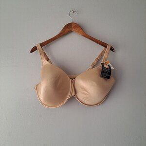 Bali One Smooth U Beige Satin Soft‎ Full Cover Bra Size 42 DD NWT